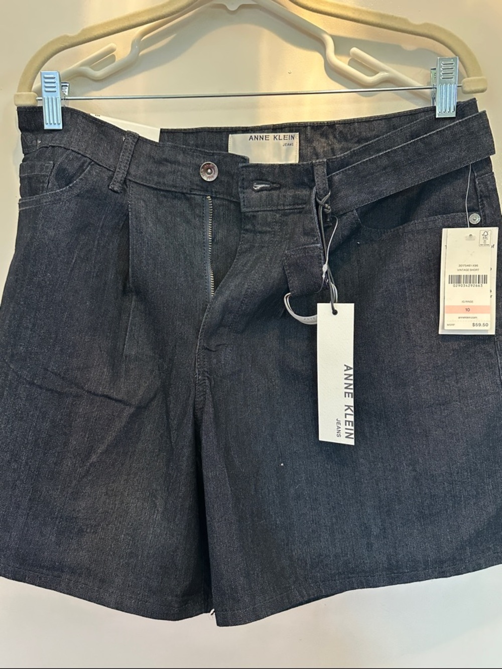 Anne Klein Dark Indigo Shorts with Belt